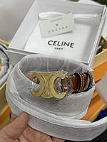 Celine Medium Triomphe Belt In Taurillon Leather Brown 100 х 2.5 см