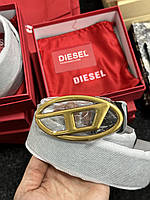 Diesel Slim Glittery Belt With Oval D Buckle Gold 100 х 3.7 см