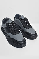 Кроссовки мужские черно-серого цвета на шнуровке 172334P