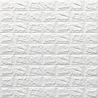 3D панель самоклеюча 700х770х7мм цегла Білий (001-7) SW-00000047