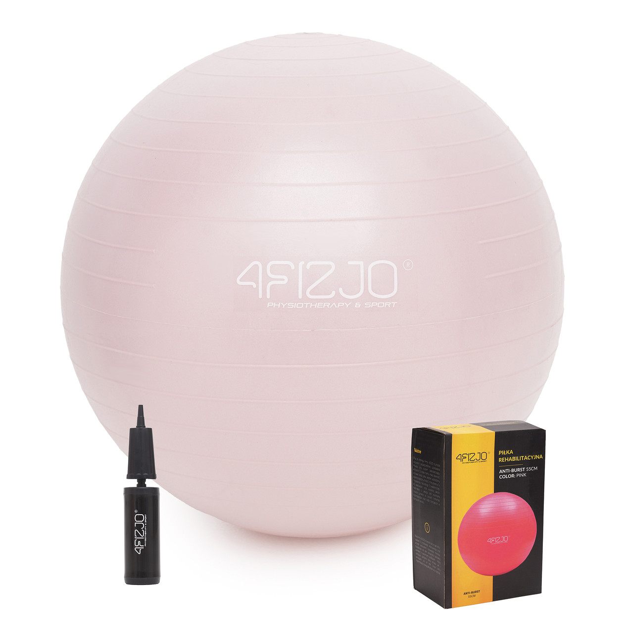 М'яч для фітнесу (фітбол) 4FIZJO 55 см Anti-Burst Pink