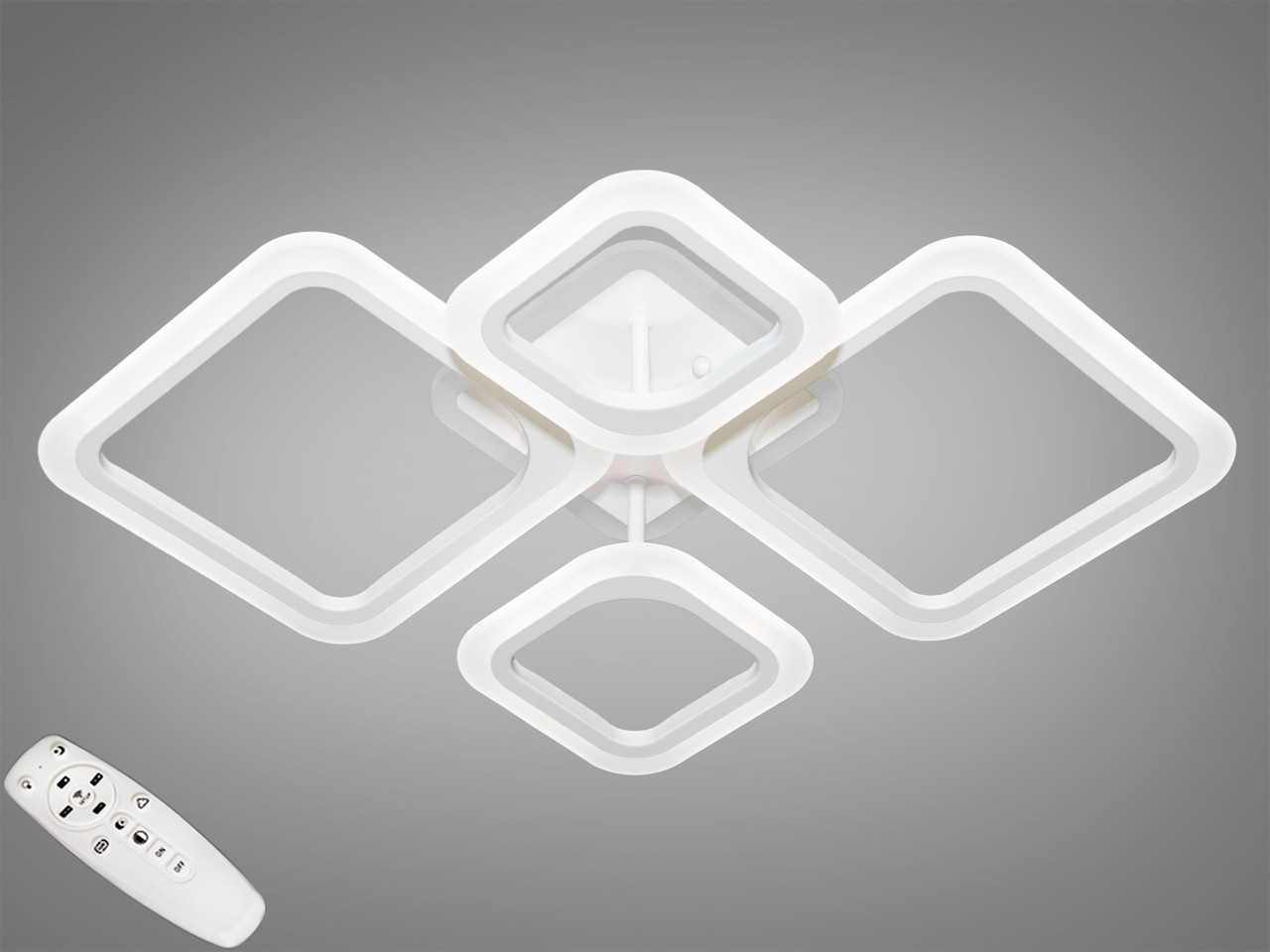 Прямокутна люстра для спальні 2406/2+2WH LED 3color dimmer