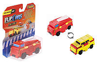 Flip Cars Машинка-трансформер 2 в 1 Пожарный автомобиль и Внедорожник Baumar - Порадуй Себя