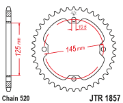 Мотозірка задня JTR1857.40 YAMAHA XT 600, YAMAHA YFM 250-700, YAMAHA YFZ 250-450, фото 1