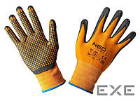 Защитные перчатки Neo Tools рабочие, нейлон с нитриловым точками, p. 10 (97-621-10)