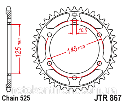 Мотозірка задня JTR867.42 YAMAHA TDM 850 1991-2001, фото 1