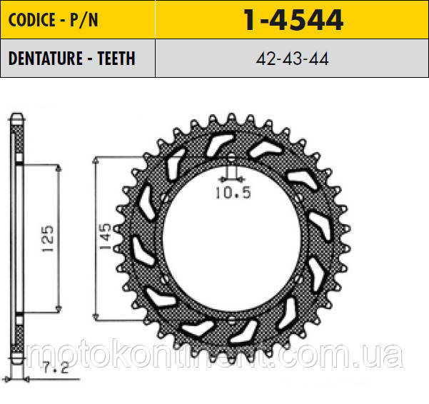 Мотозірка задня SUNSTAR SS 1-4544-43  YAMAHA TDM 850 1991-2001