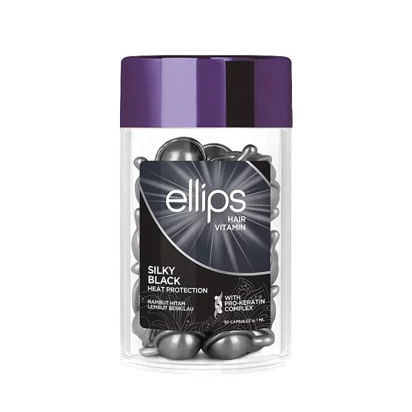 Витамины для волос Ellips Hair Vitamin Silky Black Шелковая ночь с Pro-кератиновым комплексом - фото 1 - id-p2087191485