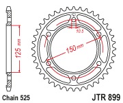 Мотозірка задня JTR899.45 KTM ADVENTURE 990-1050-1090, KTM 1290 SUPER ADVENTURE , KTM 950 SUPER ENDURO, фото 1