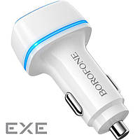 Автомобильное зарядное устройство BOROFONE BZ14 Max 2xUSB-A, 2.4A White (BZ14W)