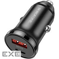 Автомобильное зарядное устройство BOROFONE BZ18A 1xUSB-A, 1xUSB-C QC3.0, PD20W Black (BZ18AB)