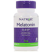 Мелатонин, Natrol, Melatonin, 1 мг, 90 таблеток (24656) ZZ, код: 1535813