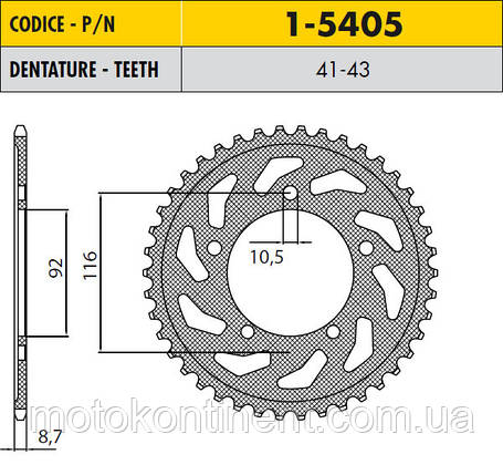 Мотозірка задня SUNSTAR SS 1-5405-41 Kawasaki ZX-14 (ZX1400 ) Ninja / Kawasaki ZZR1400, фото 1