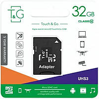 Карта памяти с адаптером TG Micro SDHC 32gb UHS-3 Class 10 Черный EC, код: 8062364