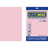 Бумага цветная Buromax Euromax А4, 80г/м2, PASTEL, розовый, 20л. (BM.2721220E-10)