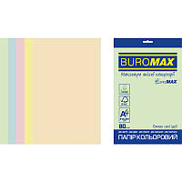 Набор цветной бумаги Buromax Euromax А4, 80г/м2, PASTEL, 5цв., 20л. (BM.2721220E-99)