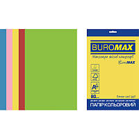 Набор цветной бумаги Buromax Euromax А4, 80г/м2, INTENSIVE, 5цв., 20л. (BM.2721320E-99)