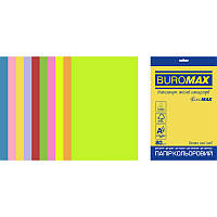 Набор цветной бумаги Buromax Euromax А4, 80г/м2, NEON+INTENSIVE, 10цв., 20л. (BM.2721820E-99)