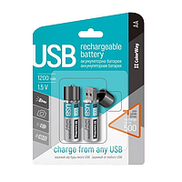 Акумуляторна батарея ColorWay AA USB 1200 mAh 1.5V 2 шт (CW-UBAA-02)