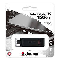 Флешнакопичувач USB 3.2 128 GB Type-C Kingston DataTraveler 70 Black (DT70/128GB)