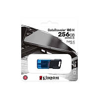 Флешнакопичувач USB 3.2 256 GB Type-C Kingston DataTraveler 80 M Blue/Black (DT80M/256GB)