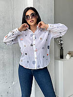 Рубашка женская хлопок стильная под любой образ 42-44; 46-48; 50-52 "AMUR-1" от прямого поставщика