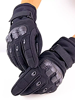 Тактические зимние перчатки полнопалые с флисом Черный Размер М AmmuNation