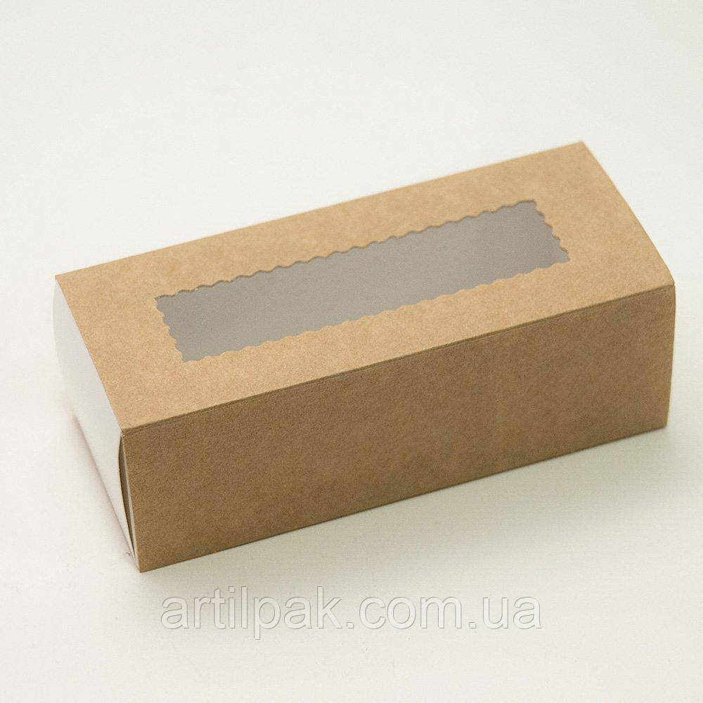 Коробка з прозорим вікном типу "пенал" 141*59*49 Крафт, фото 1
