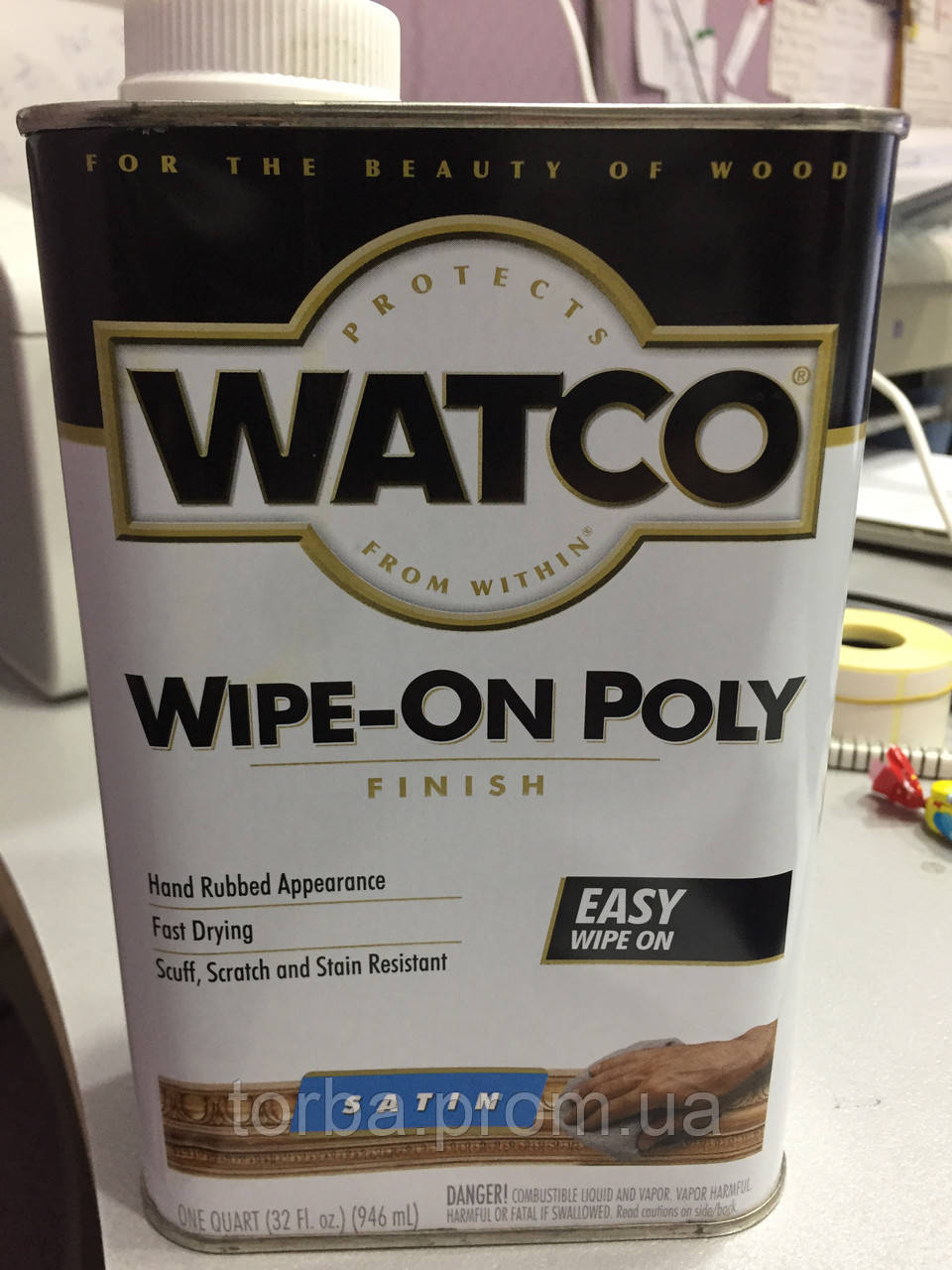 ПОЛІУРЕТАНОВИЙ ПОЛІРОЛЬ ПО ДЕРЕВУ Watco Wipe-On Poly Satin