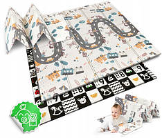 Дитячий двосторонній гіпоалергенний складаний розвивальний термокилимок 200 х 180 х 1 см Nukido NK-340 Польща