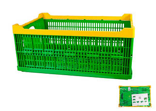 Ящик господарський MASTERTOOL складаний пластиковий 600х400х240 мм зелений 79-3952