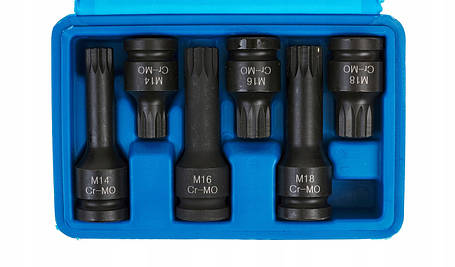Набір ударних біт SPLINE 1/2" M14-M18 VAG 6 шт S11038, фото 3