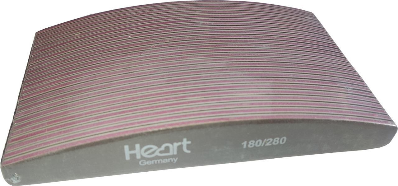 Пилочка для нігтів HEART Brown 180/240 Half півколо, купол, упаковка 25шт.