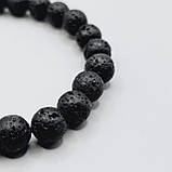 Браслет чоловічий 100% натуральна лава 8 мм та руна Соул, фото 4