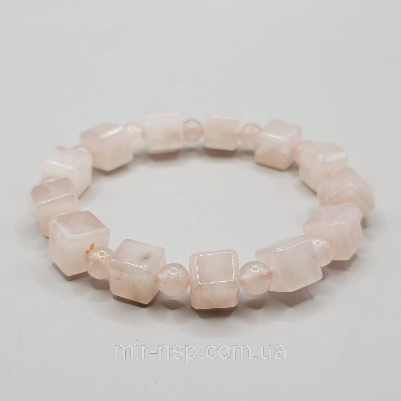 Браслет 100% натуральний Рожевий Кварц розмір 18,5, фото 1