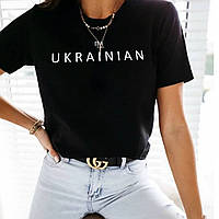 Женская Футболка "I'M Ukrainian " чёрного цвета Размер: 42,44,46,48,50 (21079-2)