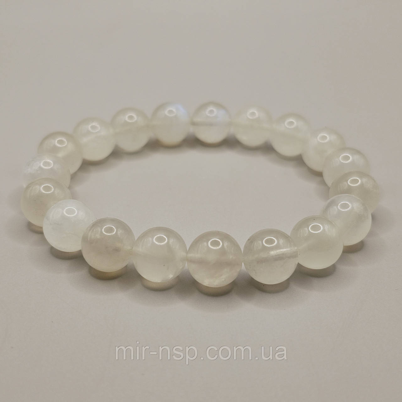 Браслет 100% натуральний Місячний камінь діаметр 10,5 мм вага 28г, фото 1