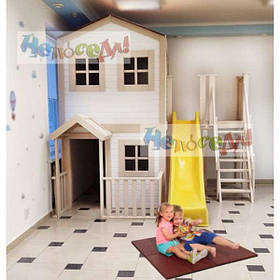 Дитячий дерев'яний будиночок для вулиці та будинки з гіркою