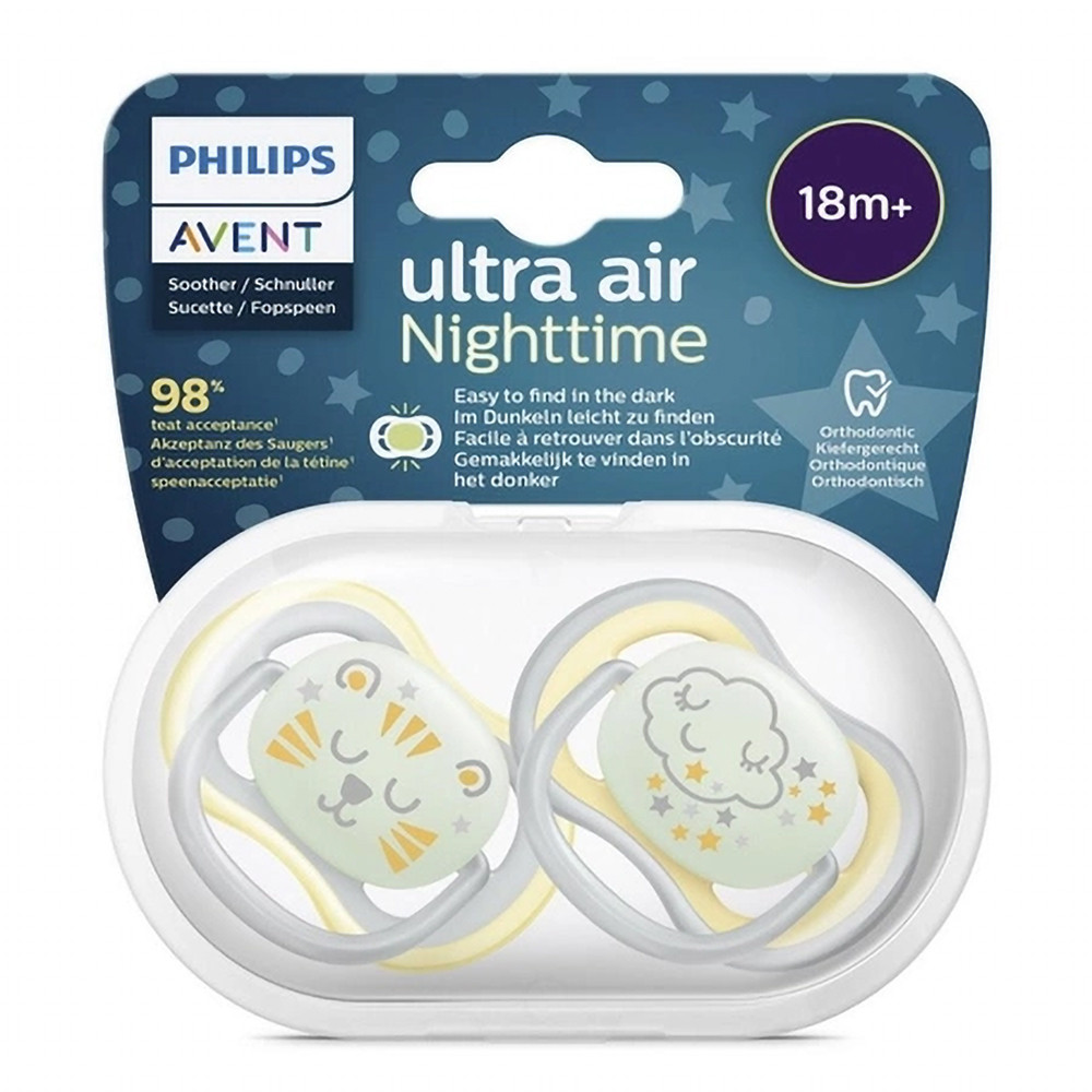 Пустушка нічна 2 шт Philips Avent Ultra-Air 18m+ (8710103982708)
