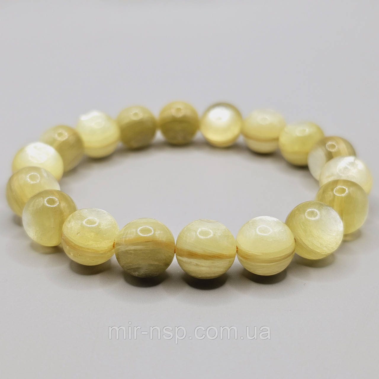 Браслет 100% натуральний лепідоліт 10,5 мм розмір 19, фото 1