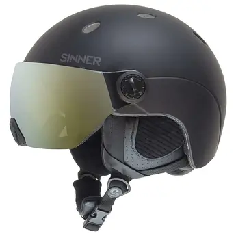 Шолом гірськолижний з візором Sinner Typhoon Visor Cat.2 Matte Black