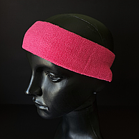 Спортивна пов'язка на голову для бігу тренувань чоловіча жіноча Record Рожева (BC-5760)
