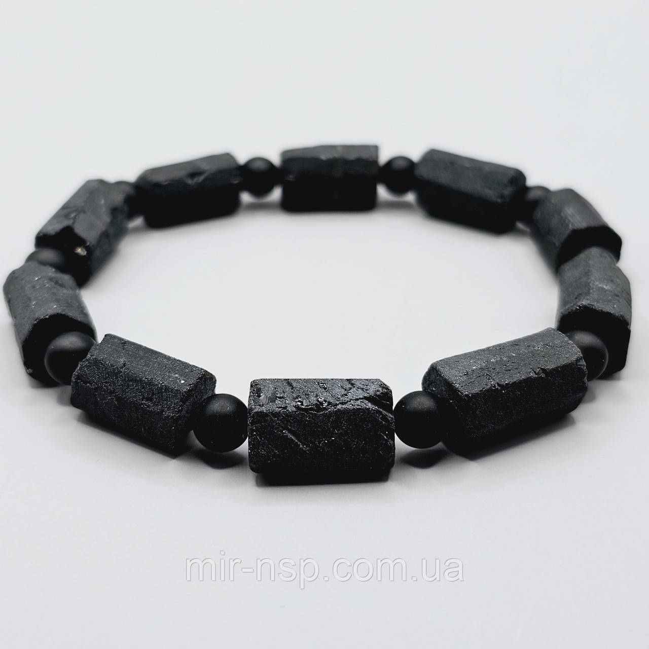 Браслет 100% натуральний турмалін чорний вага 29 г розмір 20, фото 1