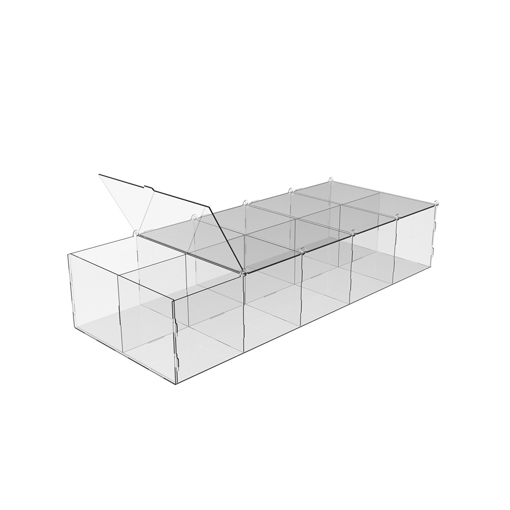 Коробка акрилова EKOSTAR 624х255х130 з кришкою, фото 1