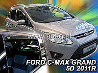 Дефлектори вікон / вітровики Ford C-Max Grand 2010 -> 5D (вставні, кт - 4шт) (Heko)