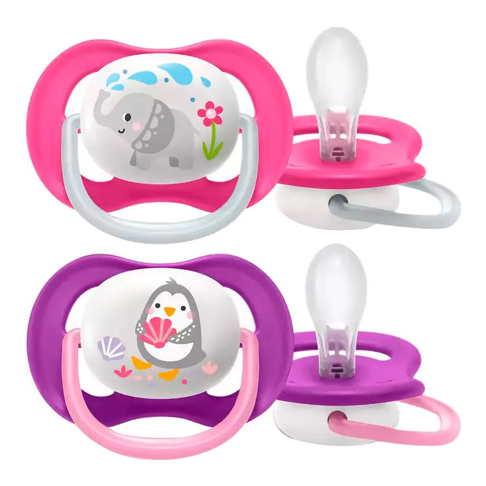 Пустушка силіконова ортодонтична 2 шт Philips Avent Ultra Air Animal 6-18m (8710103982517)