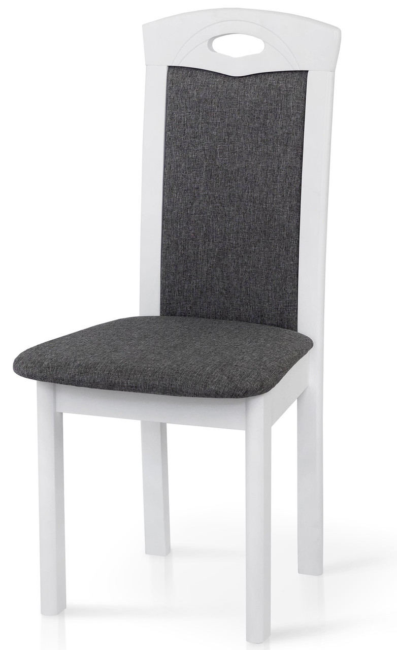 Обеденный стул Честер Бело-серый деревянный с мягким сиденьям и высокой мягкой спинкой для дома Микс Мебель - фото 1 - id-p2087316175
