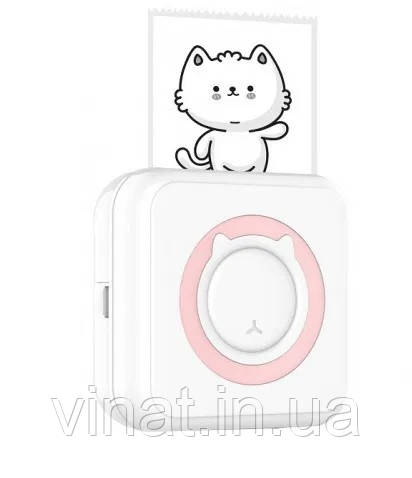 Портативний термопринтер Mini Printer C15 для друку зі смартфона без заправлення чорнила (Рожевий)