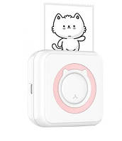 Портативний термопринтер Mini Printer C15 для друку зі смартфона без заправлення чорнила (Рожевий)