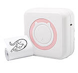 Портативний термопринтер Mini Printer C15 для друку зі смартфона без заправлення чорнила (Рожевий), фото 2